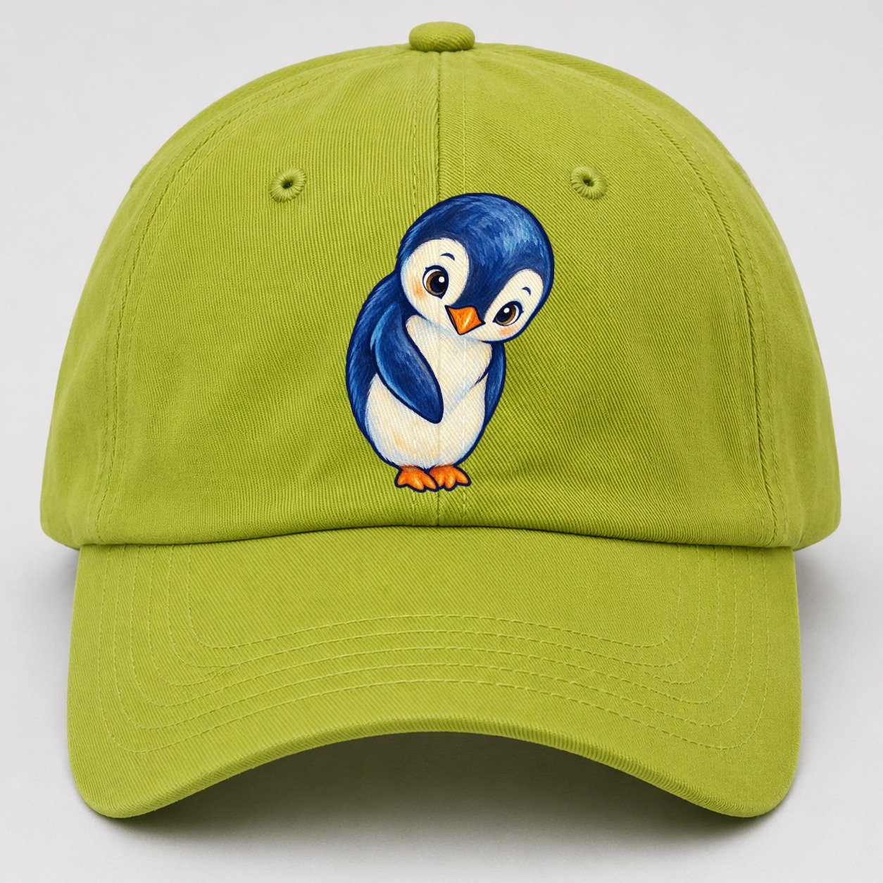 Penguin Little Bow Sea Sprite Baseball Cap – Fluorescent Green