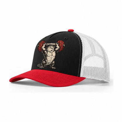 Beaver Log Press Animal Lifters Trucker Hat – Black Red White