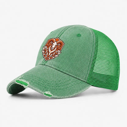 Cyprus Minimal Emblem Country Logos Washed Trucker Hat – Ink Green