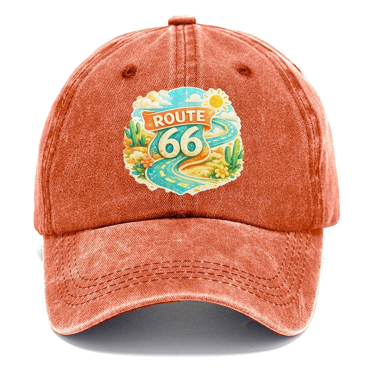 Route 66 Highway Shield Classic Cap – Terracotta Clay