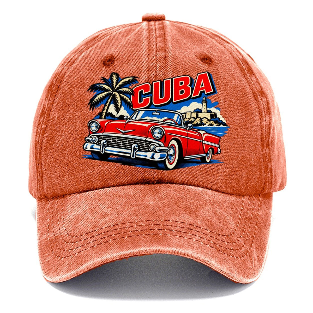 Cuba Pop Art Badge Classic Cap – Terracotta Clay