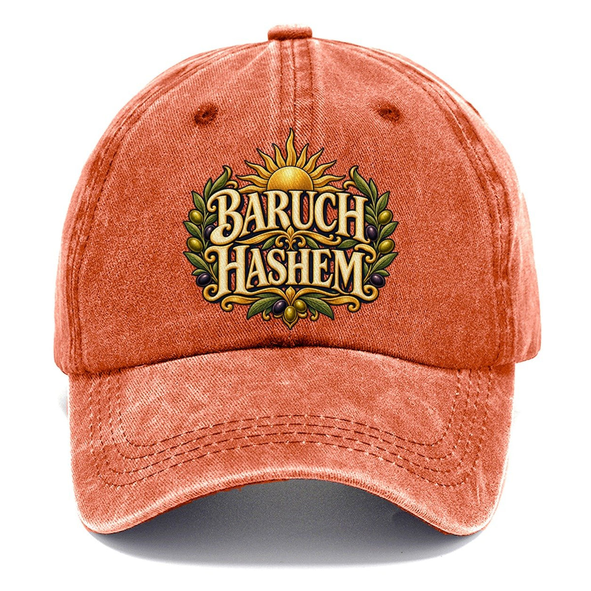 Baruch Hashem Sunlit Letters Everyday Originals Classic Cap – Terracotta Clay