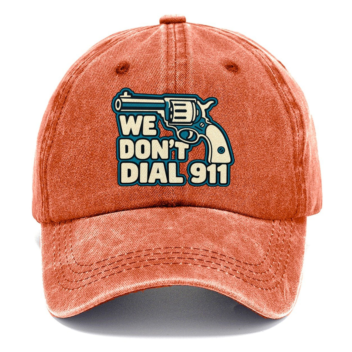 Continuous Line Mark We Don't Dial 911 Classic Cap – Terracotta Clay