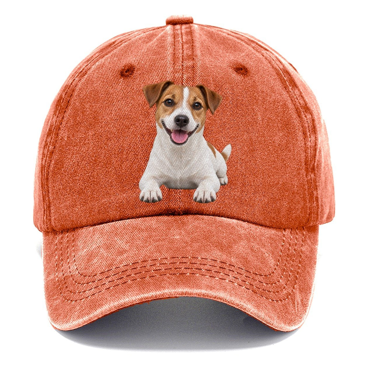 Jack Russell Terrier Lying Down Top Breeds Classic Cap – Terracotta Clay