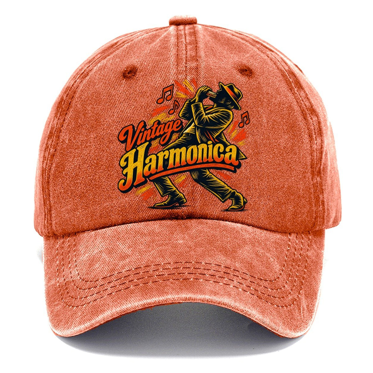 Woodcut Harmonica Classic Cap – Terracotta Clay