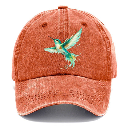 Teal Watercolor Hummingbird Classic Cap – Terracotta Clay
