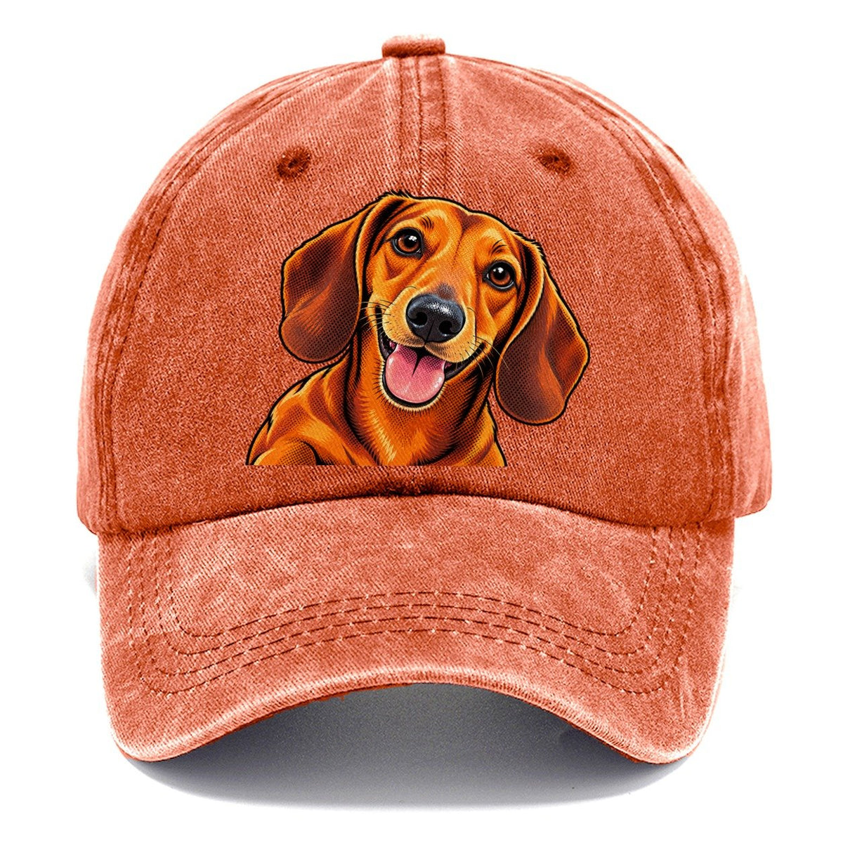 Happy Dachshund Portrait Classic Cap – Terracotta Clay