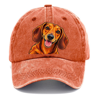 Happy Dachshund Portrait Classic Cap – Terracotta Clay