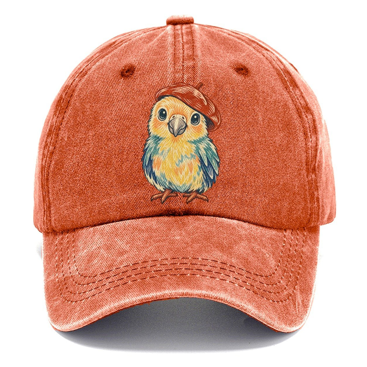 Chick in Red Beret Classic Cap – Terracotta Clay