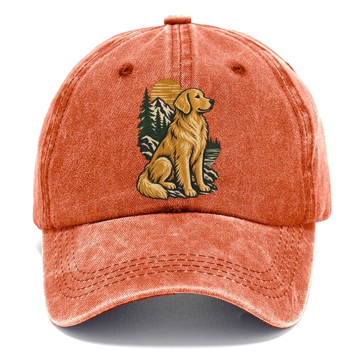 Golden Retriever Mountain Lake Classic Cap – Terracotta Clay