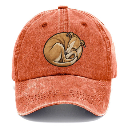 Whippet Curled Asleep Fan Favorites Classic Cap – Terracotta Clay