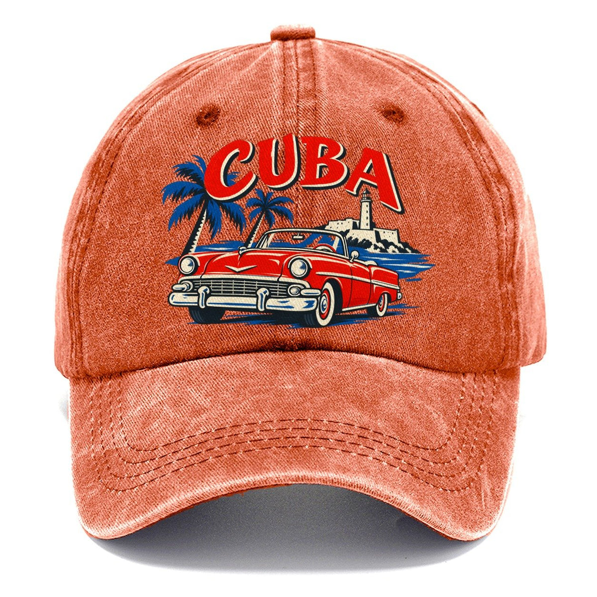 Cuba Retro Badge Classic Cap – Terracotta Clay