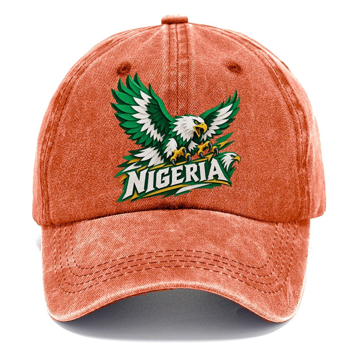 Nigeria Cut-Paper Retro Badge Classic Cap – Terracotta Clay