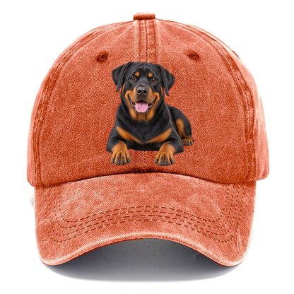 Rottweiler Sitting Top Breeds Classic Cap – Terracotta Clay