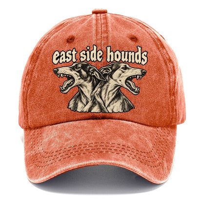 Two Lean Hound Heads Back To Back Facing Opposite Directions Bark For Me Classic Cap – Terracotta Clay