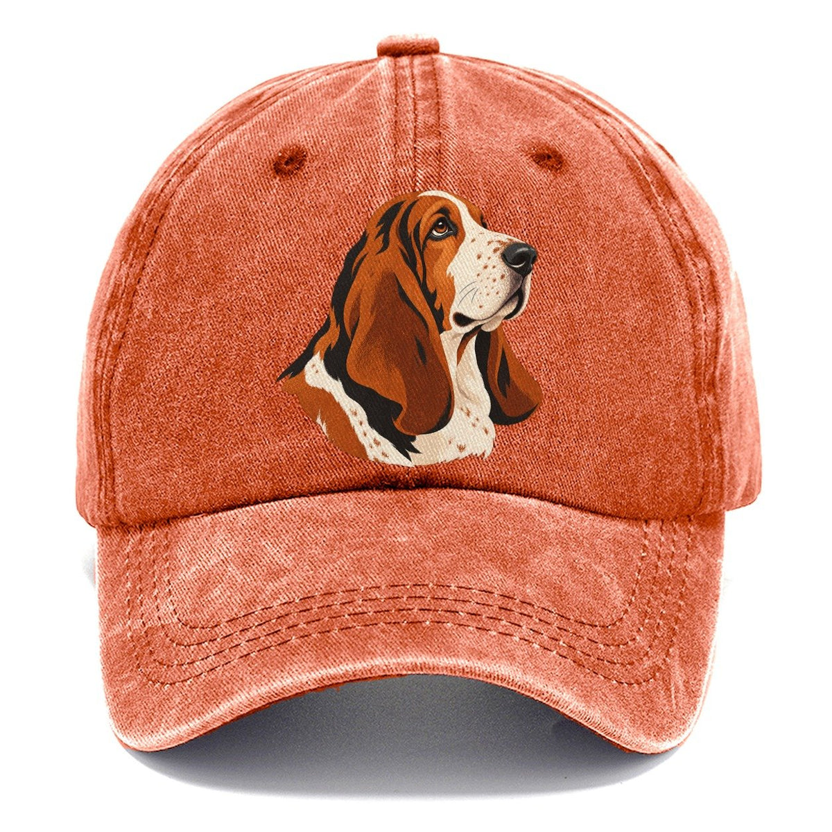 Basset Hound Portrait Classic Cap – Terracotta Clay