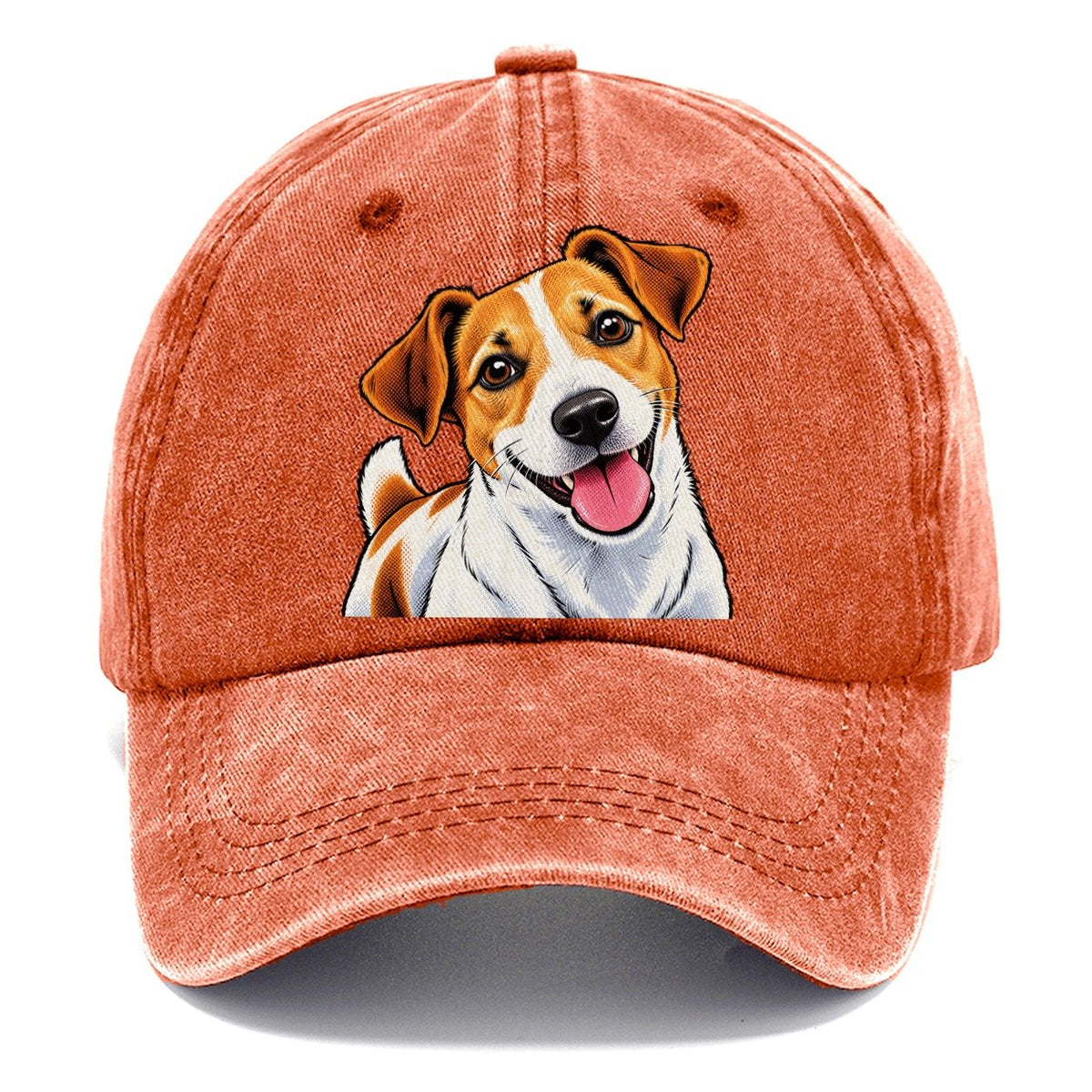 Happy Jack Russell Terrier Portrait Classic Cap – Terracotta Clay