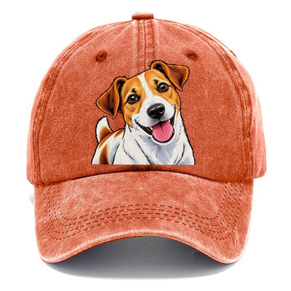Happy Jack Russell Terrier Portrait Classic Cap – Terracotta Clay