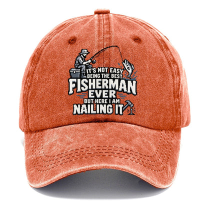 Best Fisherman Ever Nailing It Classic Cap – Terracotta Clay