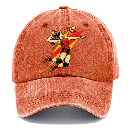 Volleyball Spike Pop Art Classic Cap – Terracotta Clay