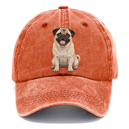 Pug Sitting Top Breeds Classic Cap – Terracotta Clay
