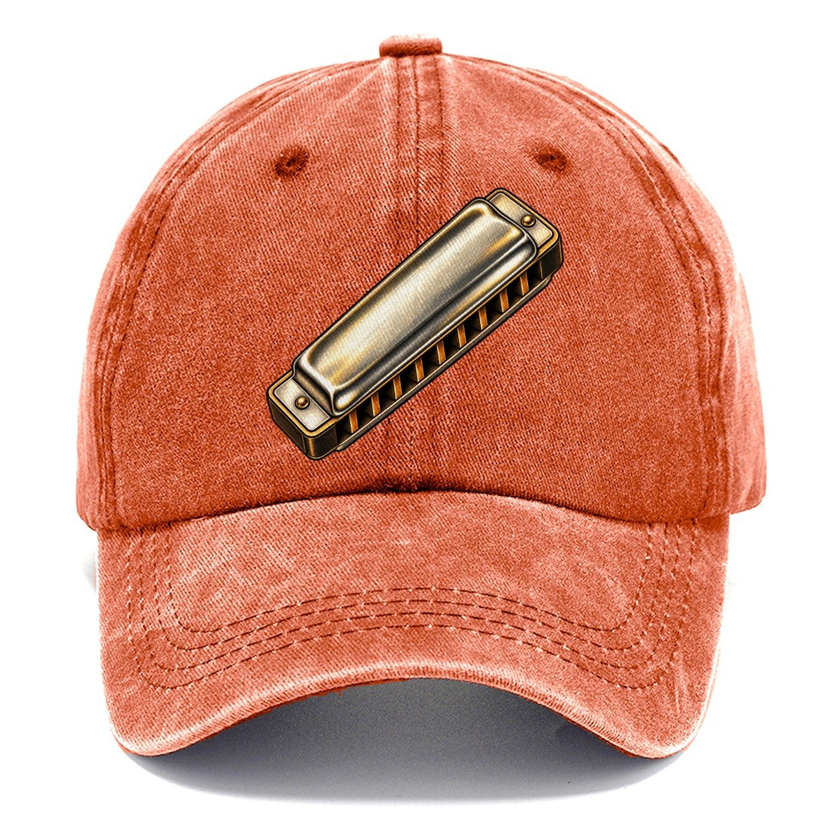 Chrome Harmonica Upright Angle Pastimes Companions Classic Cap – Terracotta Clay