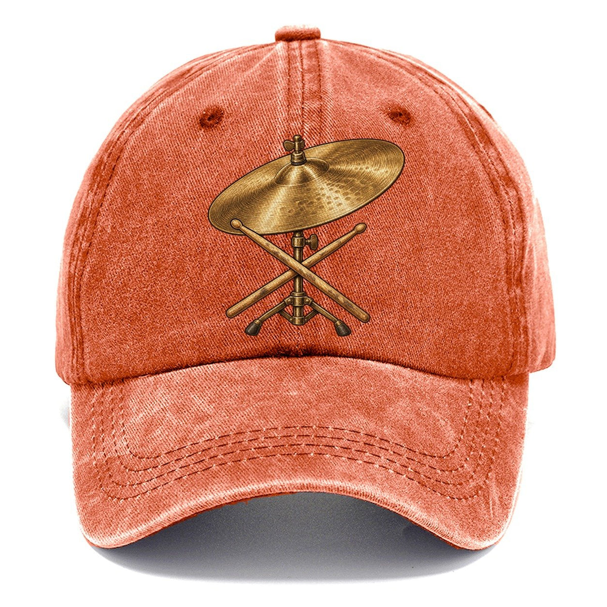 Ride Cymbal And Sticks Fan Favorites Classic Cap – Terracotta Clay