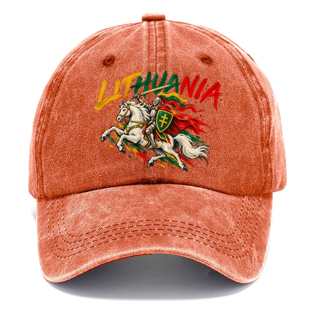 Lithuania Retro Badge Classic Cap – Terracotta Clay