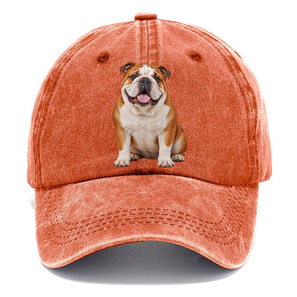 English Bulldog Sitting Top Breeds Classic Cap – Terracotta Clay