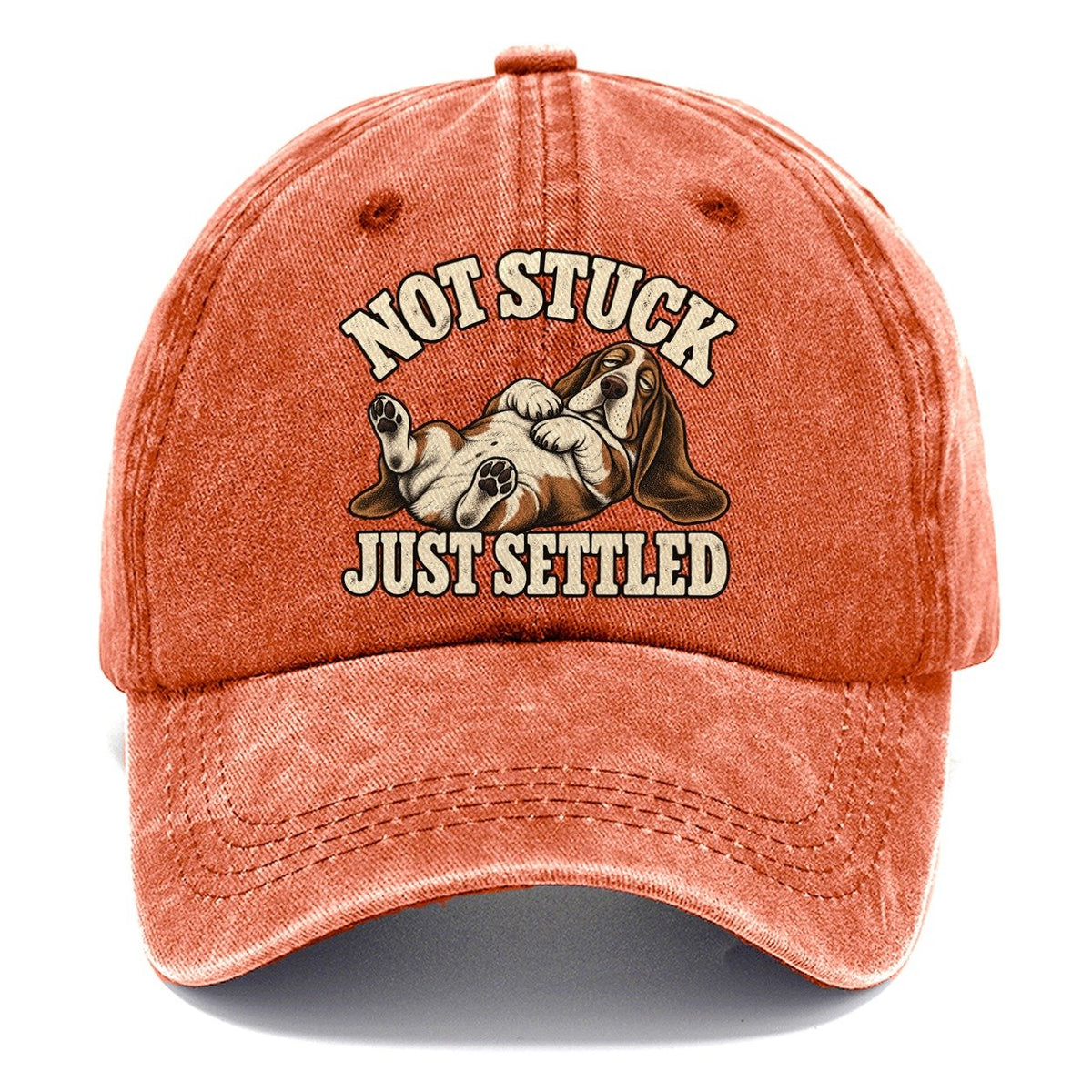 Basset Comfortably Settled Character Club Classic Cap – Terracotta Clay