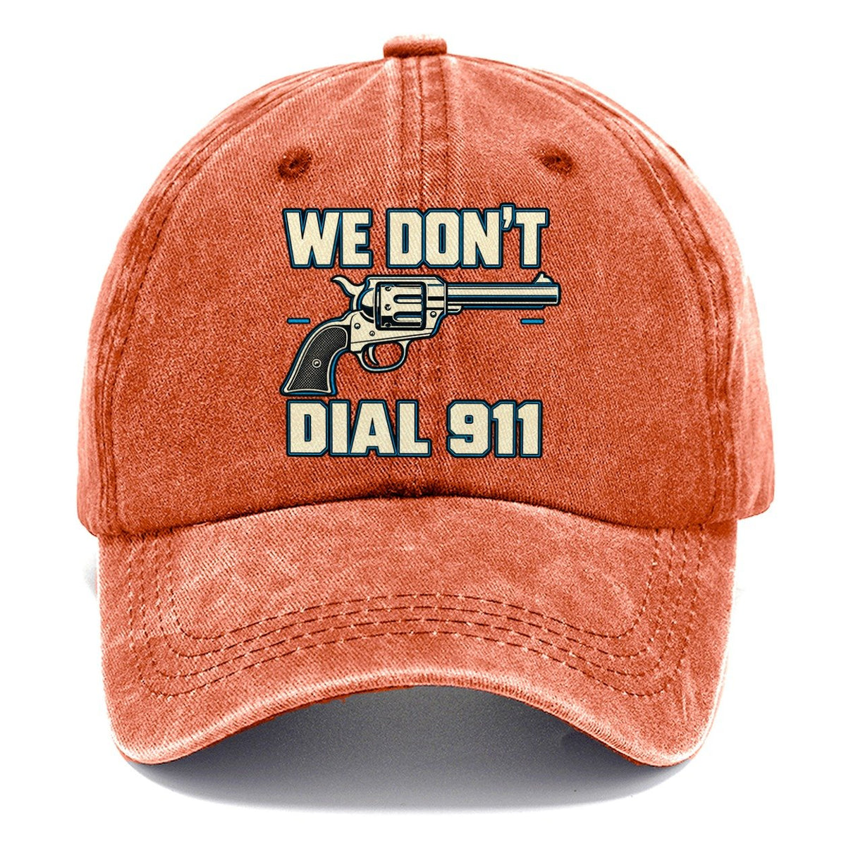 Technical Grid We Don't Dial 911 Classic Cap – Terracotta Clay