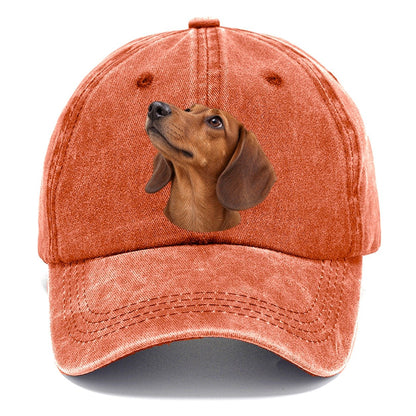 Dachshund Upturned Nose Character Club Classic Cap – Terracotta Clay