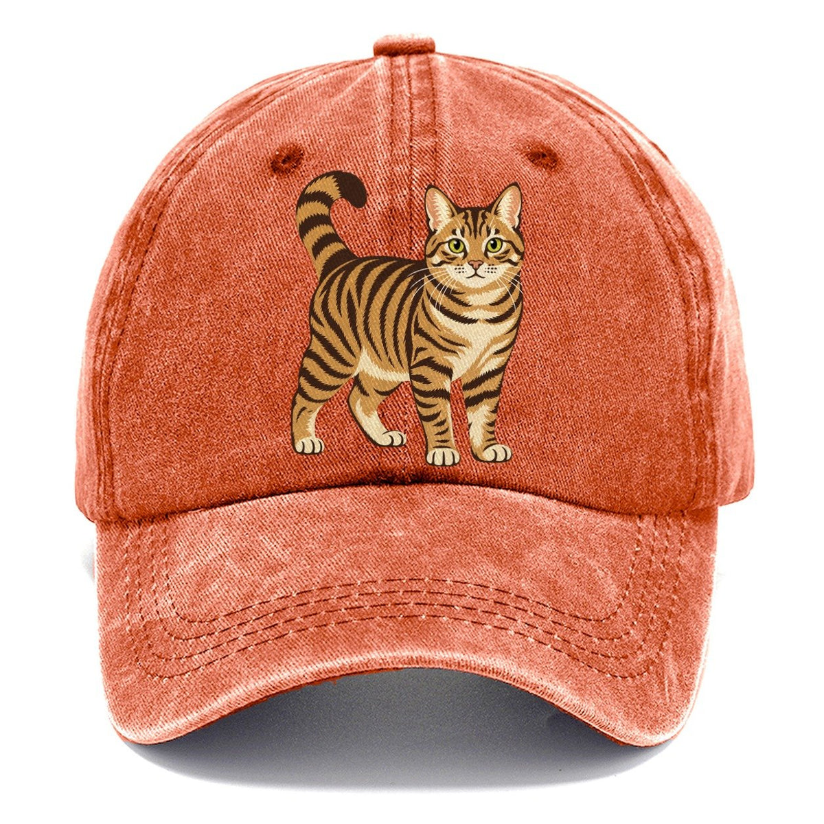 Chinese Li Hua Standing Three Quarter Rare Cat Breeds Classic Cap – Terracotta Clay