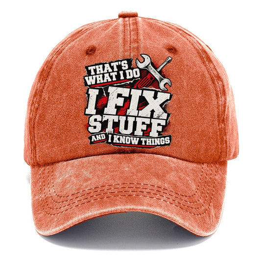 That's What I Do Fix Stuff Classic Cap – Terracotta Clay