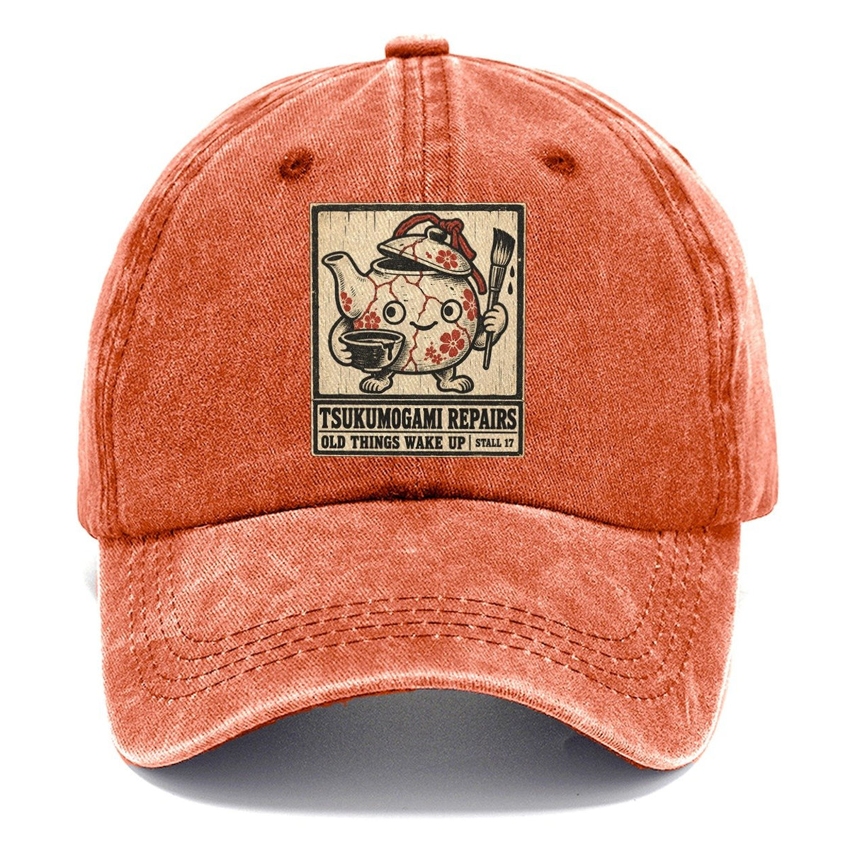 Tsukumogami Repairs Yokai Night Market Classic Cap – Terracotta Clay