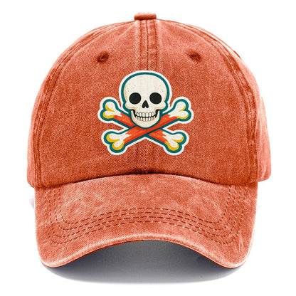 Teal Outline Skull and Crossbones Classic Cap – Terracotta Clay