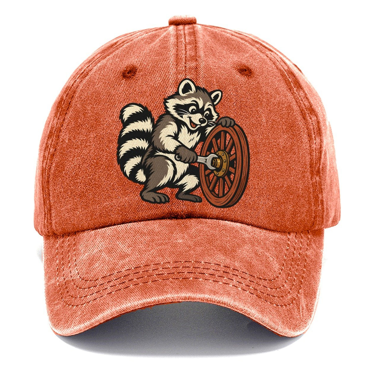 Raccoon Roadside Mechanic Sundown Familiars Classic Cap – Terracotta Clay