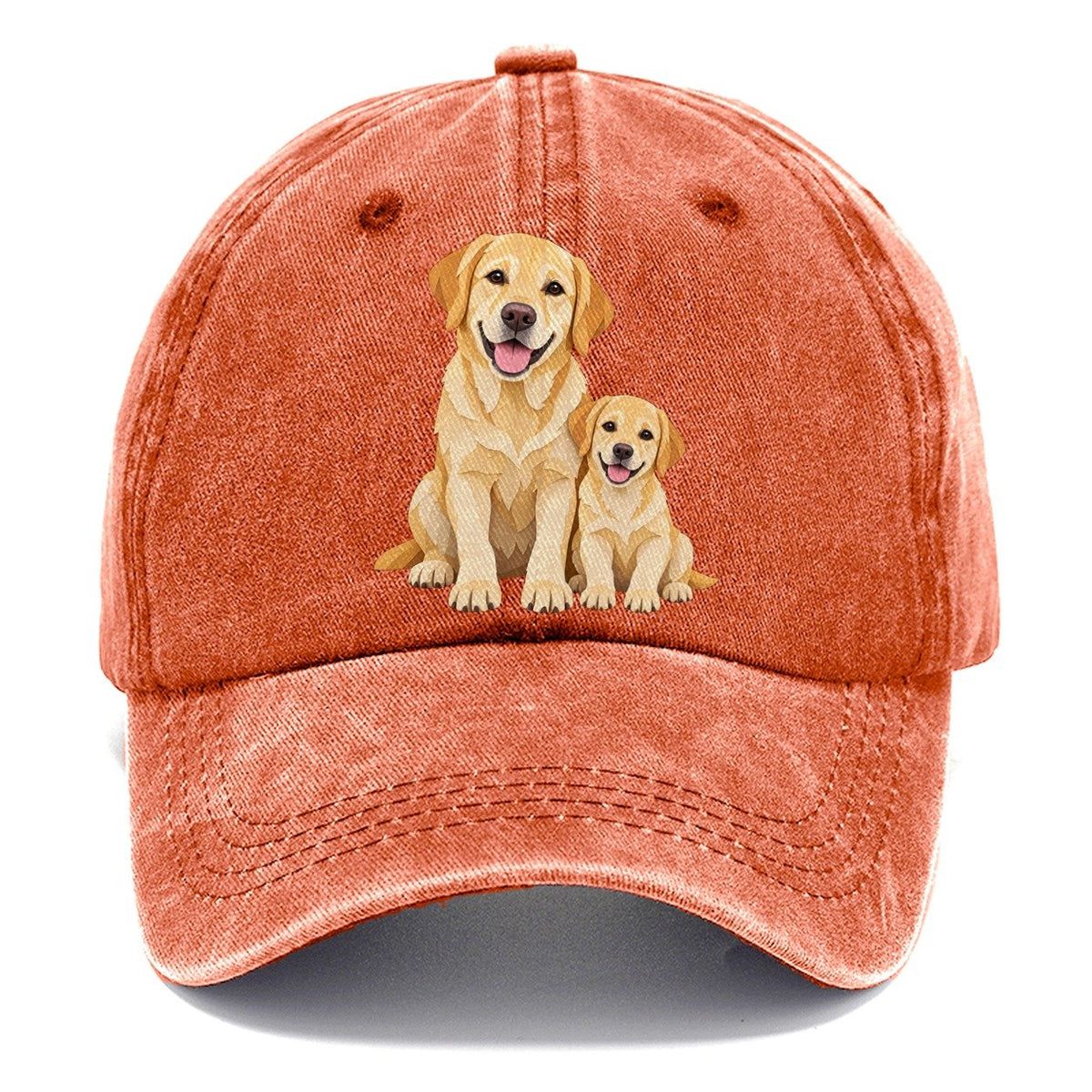 Cut-Paper Labrador Retriever Sitting Top Breeds Classic Cap – Terracotta Clay