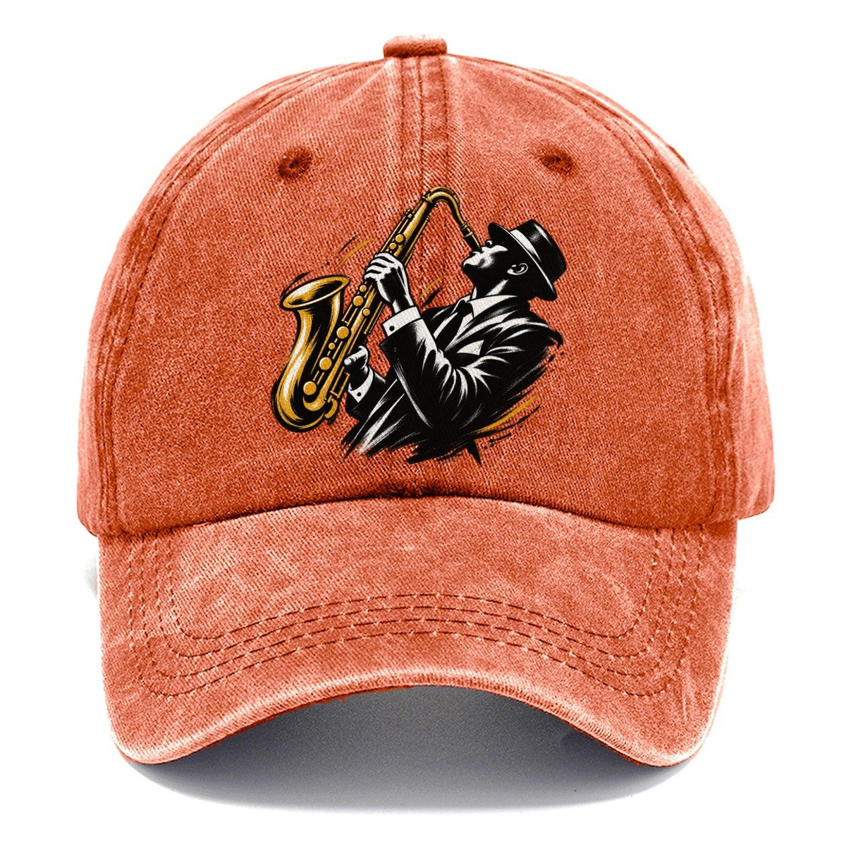Expressive Ink Jazz Saxophonist Classic Cap – Terracotta Clay