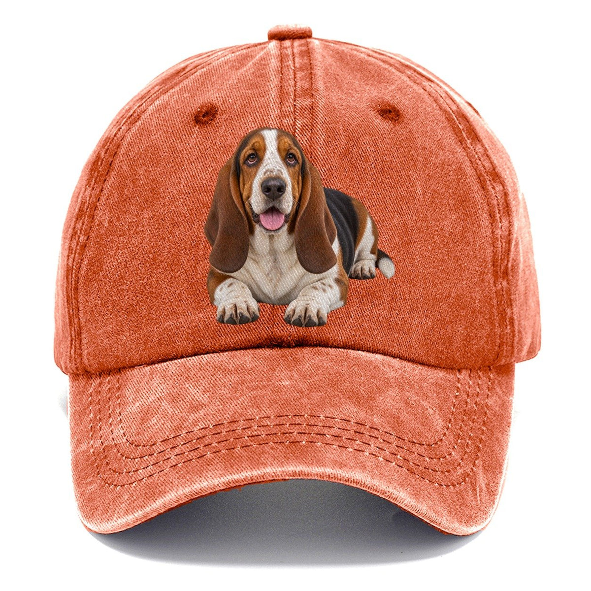 Basset Hound Lying Down Top Breeds Classic Cap – Terracotta Clay
