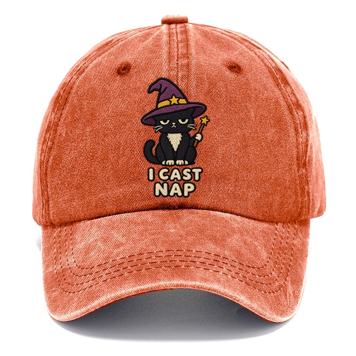 Black Cat Witch Weary Court Classic Cap – Terracotta Clay