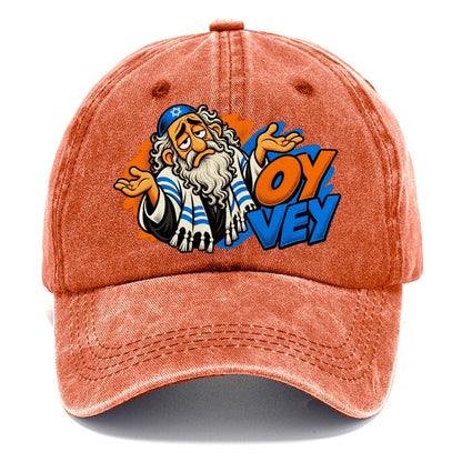 Oy Vey Drama Judaism Heritage Pop Art Classic Cap – Terracotta Clay