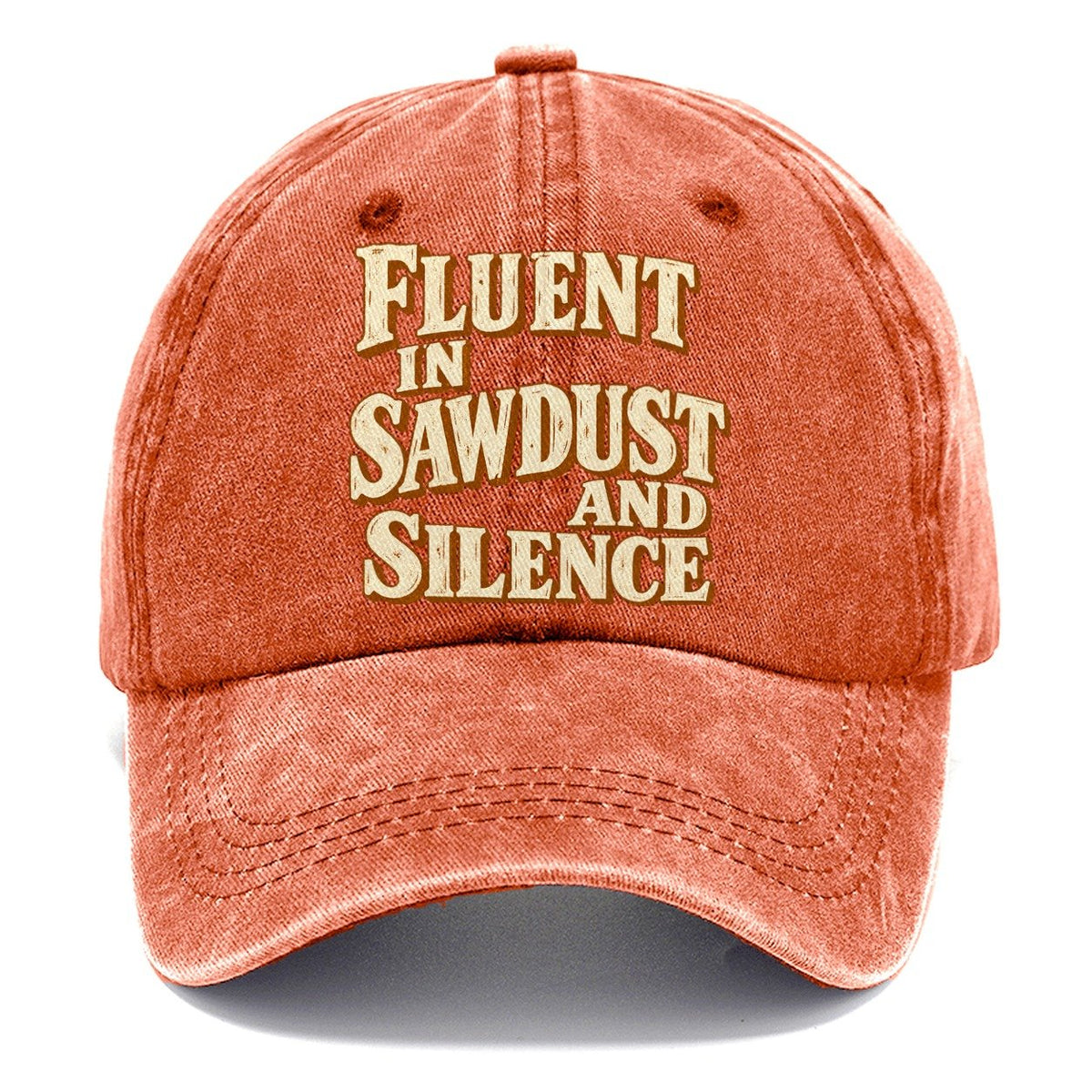 Fluent in Sawdust and Silence Handcrafted Classic Cap – Terracotta Clay