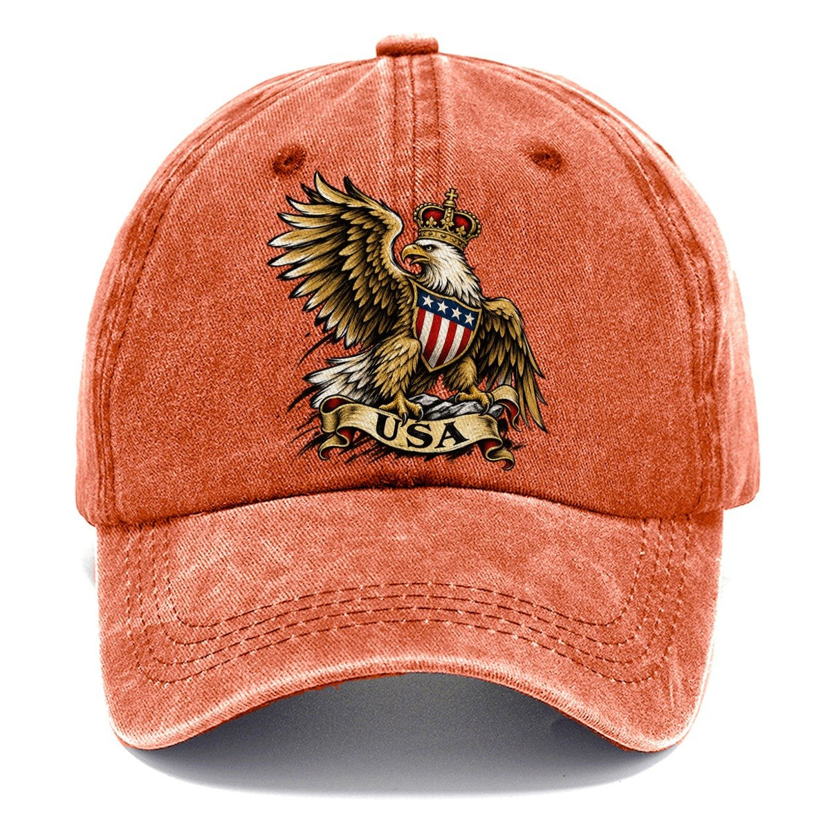 Crowned Eagle USA Shield Classic Cap – Terracotta Clay