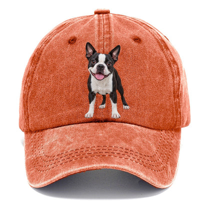 Boston Terrier Standing Top Breeds Classic Cap – Terracotta Clay