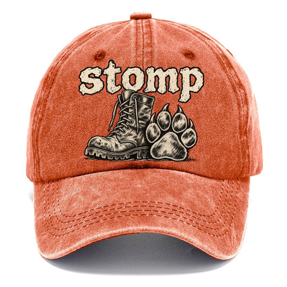 A Battered Lace Up Boot Beside One Large Dog Paw Print Bark For Me Classic Cap – Terracotta Clay