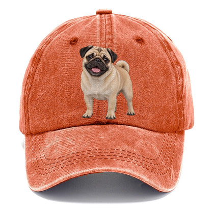 Pug Standing Top Breeds Classic Cap – Terracotta Clay