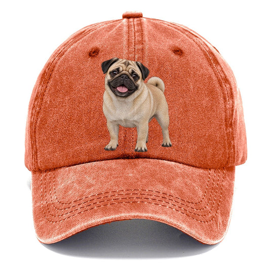 Pug Standing Top Breeds Classic Cap – Terracotta Clay