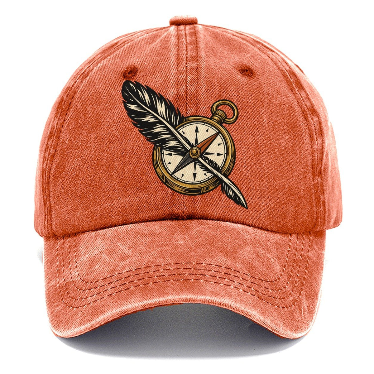 Raven Feather Compass Sundown Familiars Classic Cap – Terracotta Clay