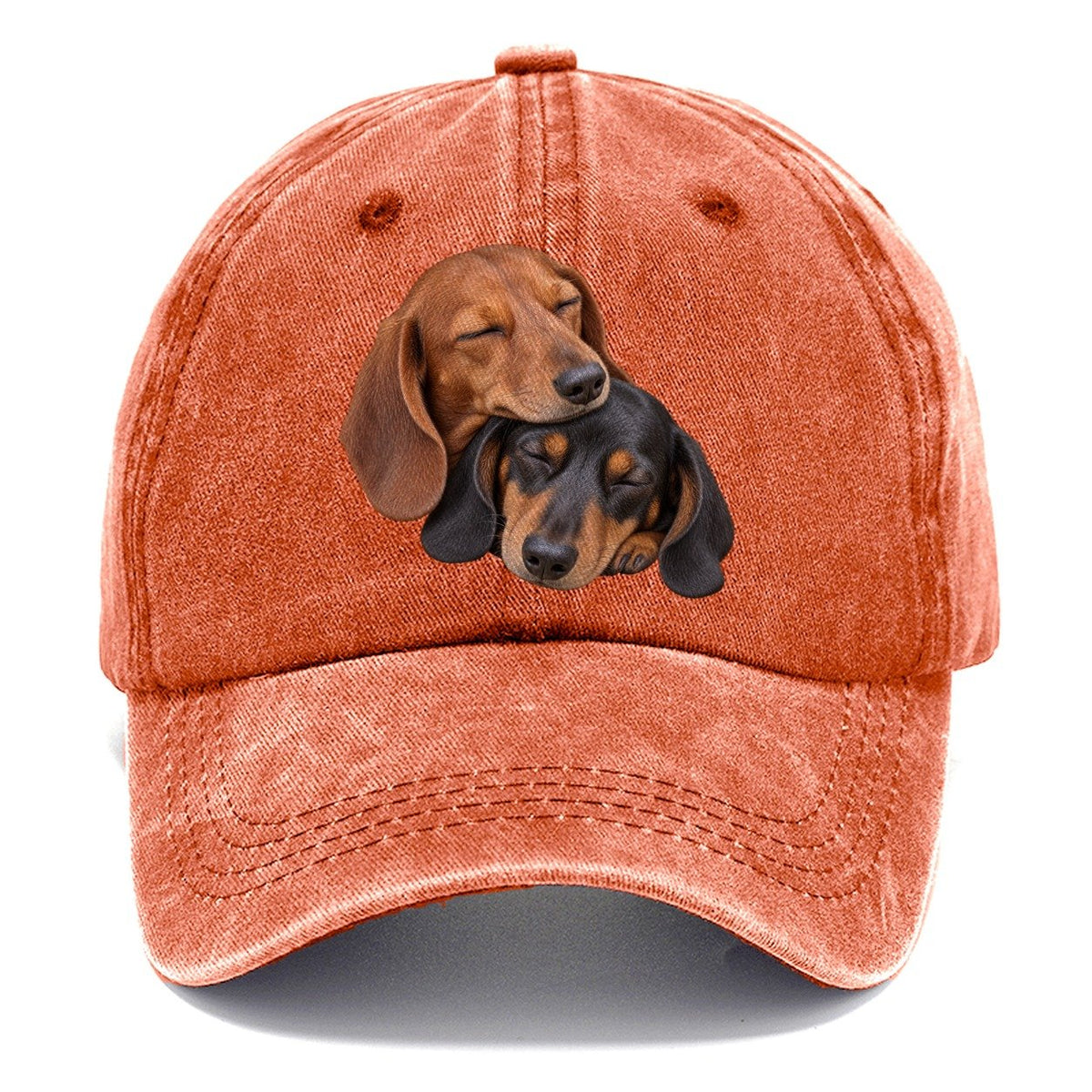 Dachshund Sleeping Pair Character Club Classic Cap – Terracotta Clay